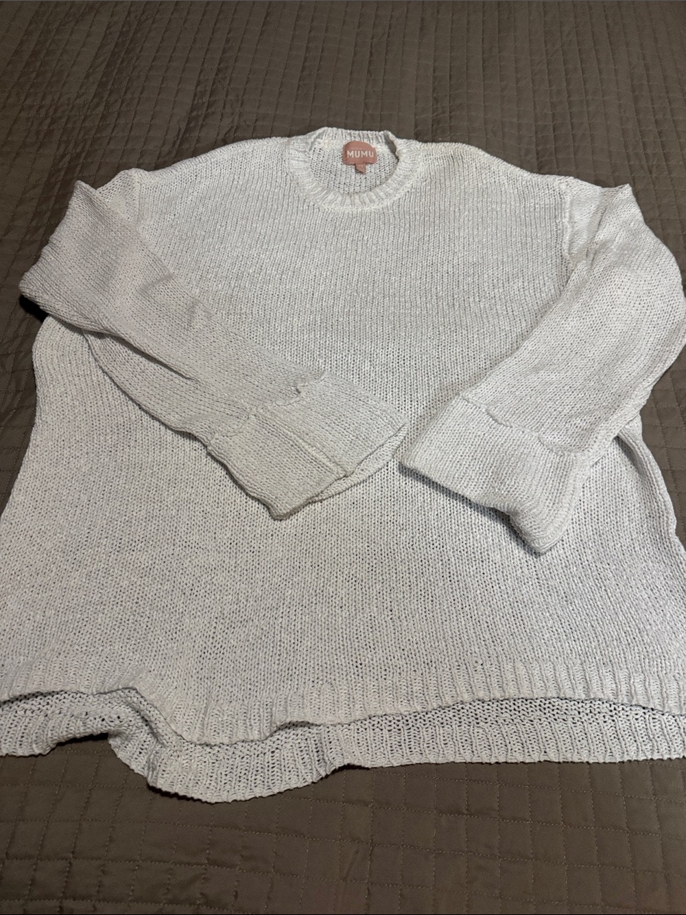 MUMU women’s Lightweight white Knit Sweater